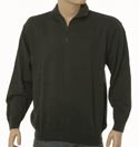 Charcoal 1/4 Zip High Neck Pure New Wool Sweater