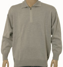 Paul & Shark Light Grey 1/4 Zip Wool Sweater