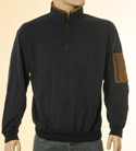 Paul & Shark Mens Navy & Dark Tan Cord High Neck 1/4 Zip Cotton Sweatshirt