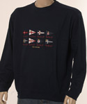 Mens Paul & Shark Navy Long Sleeve T-Shirt With Yachting Club Flags