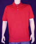 Mens Red 3 Button Cotton Polo Shirt