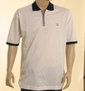 Paul & Shark Mens White & Navy 1/4 Zip Short Sleeve Cotton Polo Shirt