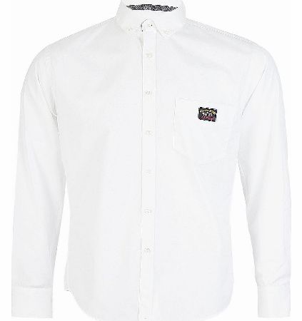 Slim Fit Pocket Logo White Shirt