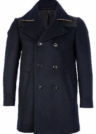 Paul Smith Gents Double Breasted Overcoat Navy