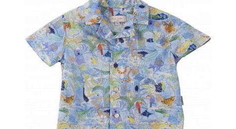 Paul Smith Junior Jungle Hollyfield blouse Blue `12 months,24