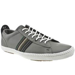 Male Osmo Leather Upper Fashion Trainers in Grey