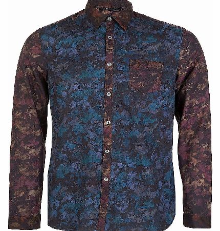 Paul Smith Navy Leaf Print Byard Shirt