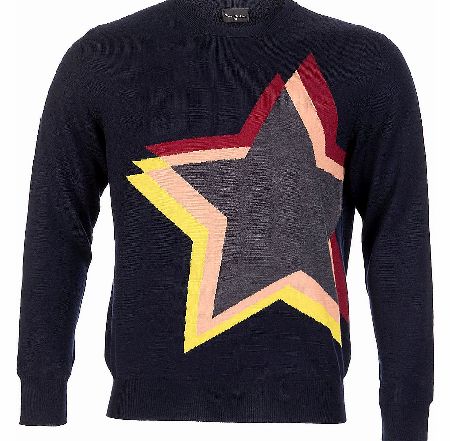 Star Print Sweater Navy