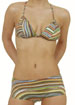 Swirl Print padded triangle bikini top with bikini shorts