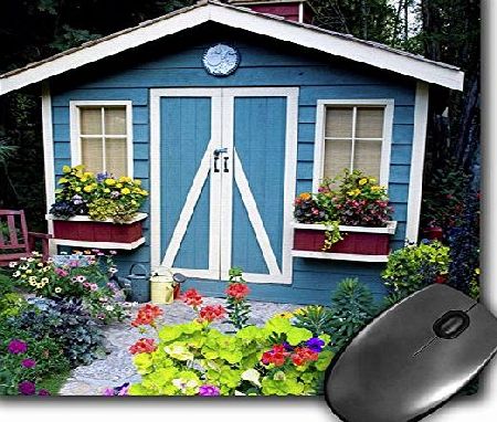 Pauling Danita Delimont - Gardens - Garden Shed and flowers, Sammamish, Washington - US48 DGU0213 - Darrell Gulin - MousePad (mp_95387_1)