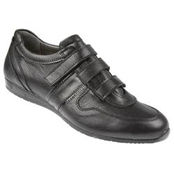 Female SNI1002 Leather Upper Leather Lining Casual Shoes in Black