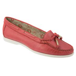 Female NAP1102 Leather Upper Leather Lining Casual Shoes in Coral