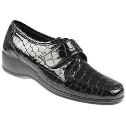 Pavers Female AKSU1001 Leather Upper Textile Lining Casual Shoes in Black Croc, BROWN CROC