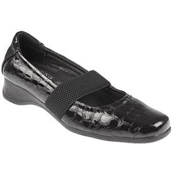 Female AVAIL1001 Leather Upper Leather Lining Casual Shoes in Black Pat Croc