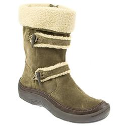 Female EARTH1000 Leather nubuck Upper Textile Lining Casual Boots in Camel
