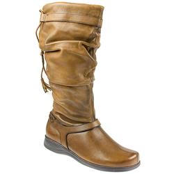 Female EARTH1002 Leather Upper Textile/Other Lining Casual Boots in Almond