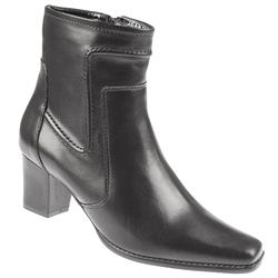 Female JEAN1000 Leather Upper Comfort Ankle Boots in Black Leather, Dark Brown Leather