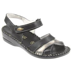 Female Mene707 Leather Upper Leather Lining Casual Sandals in Black Multi