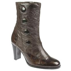 Female PKL1050 Leather Upper Leather/Textile Lining Comfort Ankle Boots in Black Croc, BROWN CROC
