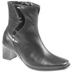 Female Pkl801 Leather Upper Textile/Other Lining Comfort Ankle Boots in Black