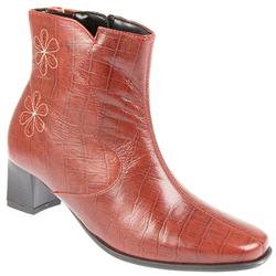 Female Pkl809 Leather Upper Textile/Other Lining Comfort Ankle Boots in Red Croc