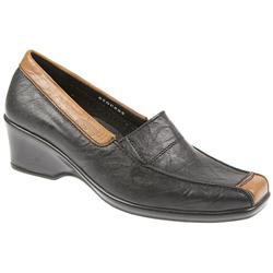 Pavers Female Stoc803 Leather Upper Textile Lining Casual in Black Tan, Black-Black Croc