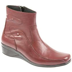 Female Stoc804 Leather Upper Textile Lining Ankle in Burgundy