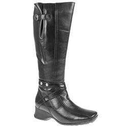Female YORK1052 Leather Upper Leather/Textile Lining Casual Boots in Black