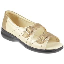 Pavers Wide Female Guan904 Leather Upper Leather/Textile Lining Casual Sandals in Metallic