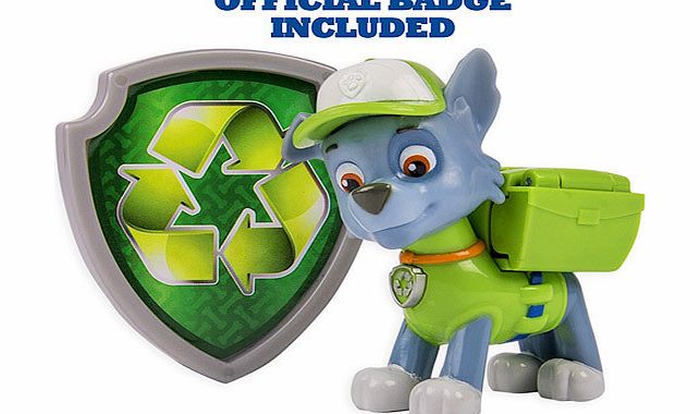 Paw Patrol - Action Pack Rocky Figure and Badge