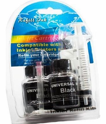 Black Printer Ink Cartridge Refill Kit for Brother, Canon, Dell, HP, Lexmark Printers