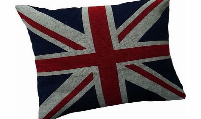 PCJ SUPPLIES STUNNING THICK HEAVYWEIGHT CHENILLE RED WHITE BLUE UNION JACK 18`` CUSHION COVER