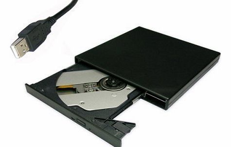 PCSOLUTIONS External super slim 9.5mm DVD/CD Burner Drive for all laptops and desktop pcs
