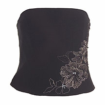 Pearce Fionda Black embroidered flower bustier