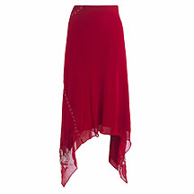 Red embellished skirt