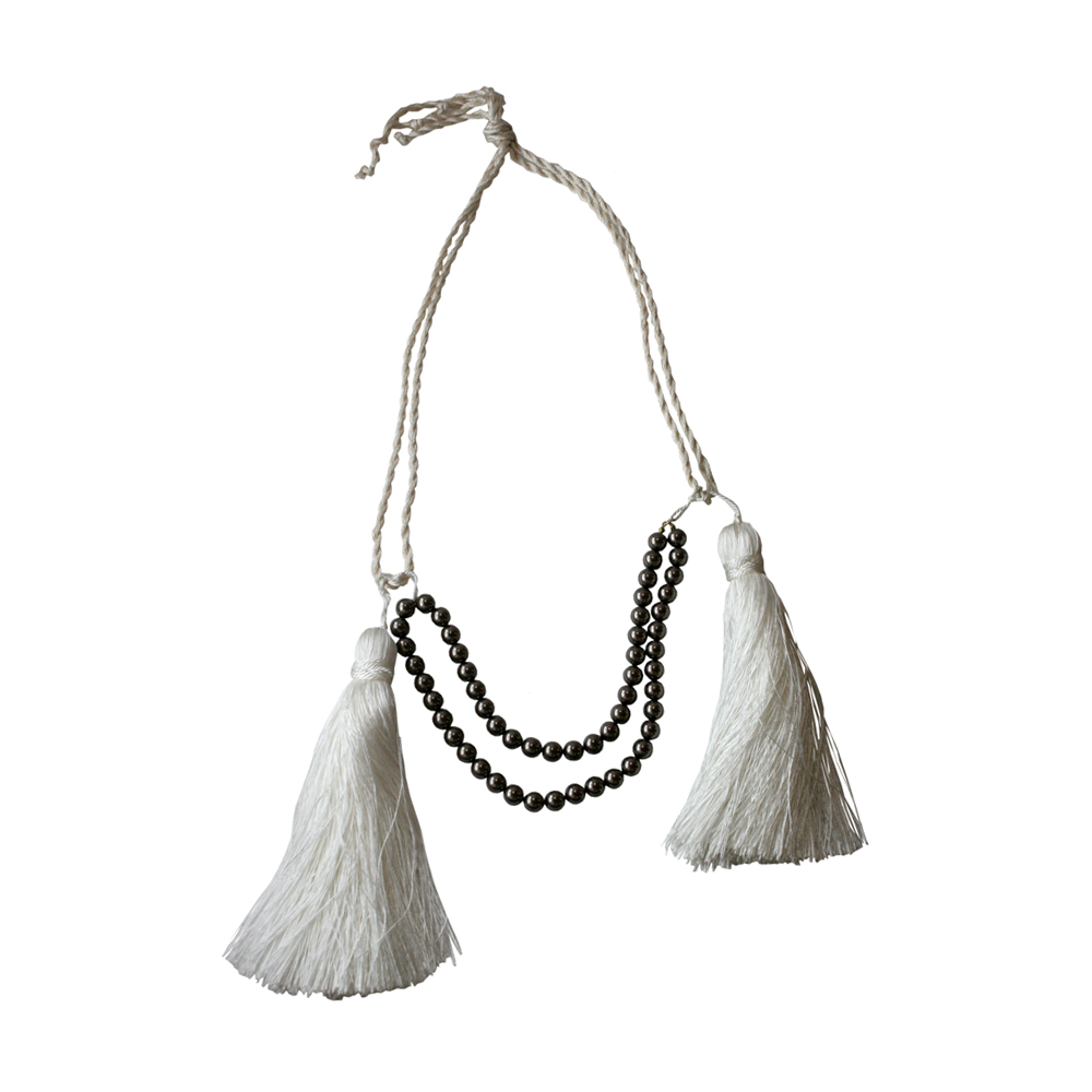 pearl and Tassel Necklace - White