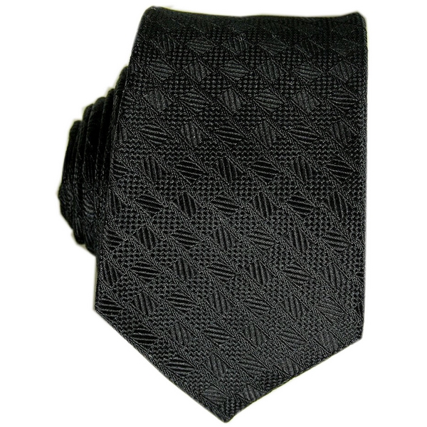 Black Tie with Squares Pattern by
