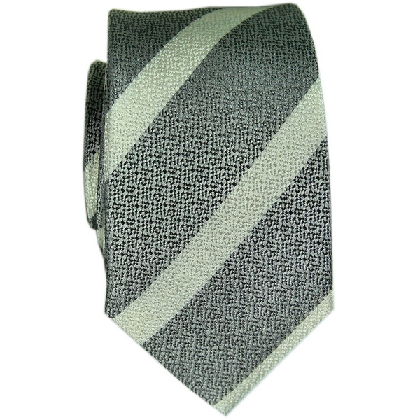 Grey / White Stripe Tie by