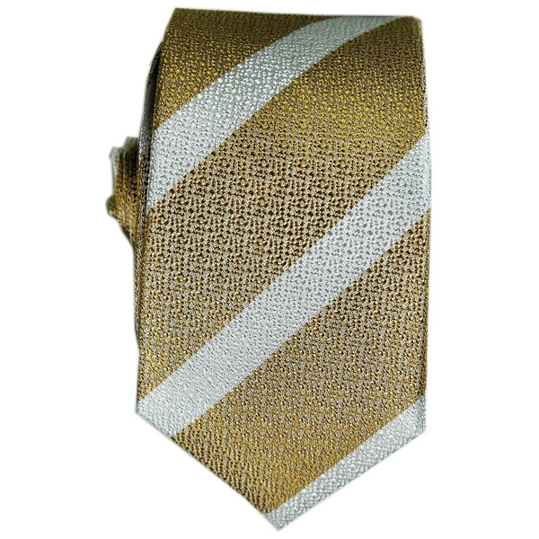 Yellow / White Stripe Tie by