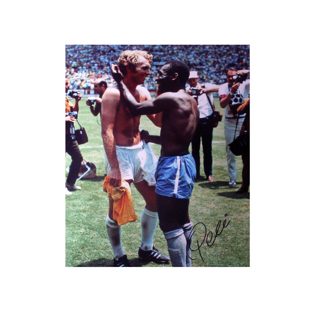 Signed Photo - Pele and Bobby Moore