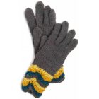 Fan Eyelet Stripe Gloves - Yellow