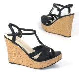 Garage Sandals - Oscar - Womens Wedge Sandal - Black Size 7 UK