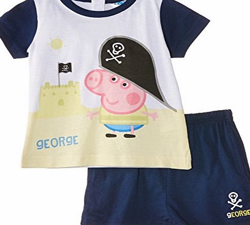 Peppa Pig Baby Boys Pirate George Short Sleeve Clothing Set, Aquarius Blue/Optic White, 12 Months