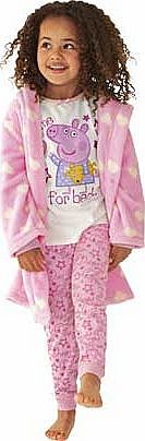 Peppa Pig Girls Pink Hearts Dressing Gown -