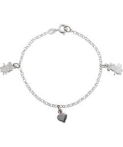 Sterling Silver Peppa Pig Charm Bracelet
