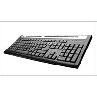 Perixx 202P Keyboard PS2 10 Hot Keys Multimedia With Optical Mouse Back Rubber Silver Black Spill Resistant