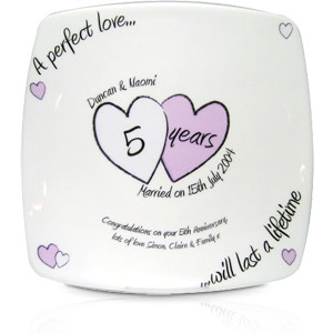 personalised A Perfect Love Anniversary Plate