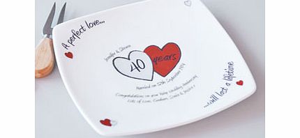 A Perfect Love Ruby Anniversary Plate