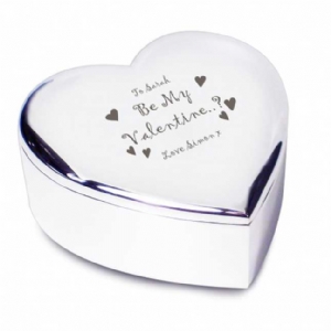 personalised BE MY VALENTINE Heart Trinket Box