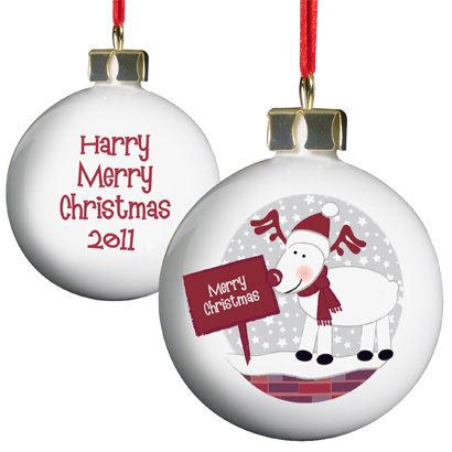 Personalised Christmas Bauble - Rudolph